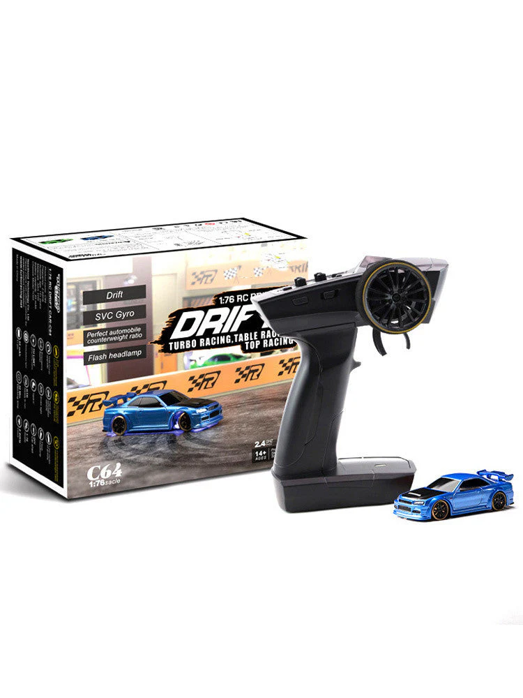 1:76 RC Drift Auto C64 für Jungen, Turbo Racing, Tischrennen, Modellauto mit SVC Gyro und LED - Image 5