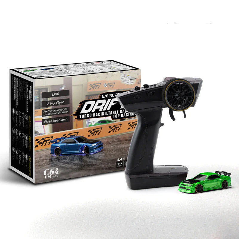 1:76 RC Drift Auto C64 für Jungen, Turbo Racing, Tischrennen, Modellauto mit SVC Gyro und LED - Image 6