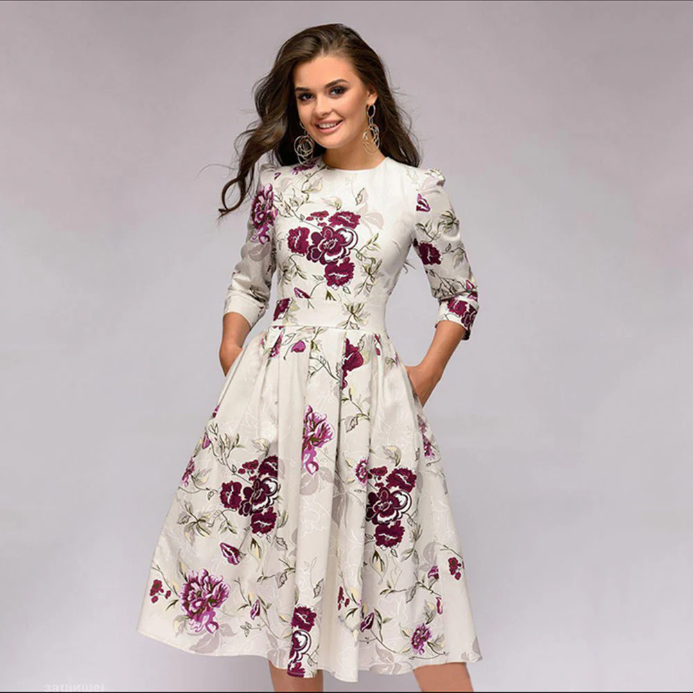 Alice – A-Linien Faltenkleid mit modischem Druck - Image 3