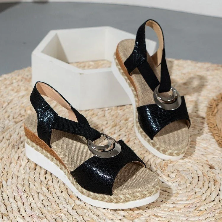 Audrey – Plattform Wedge Peep Toe Römersandalen - Image 9