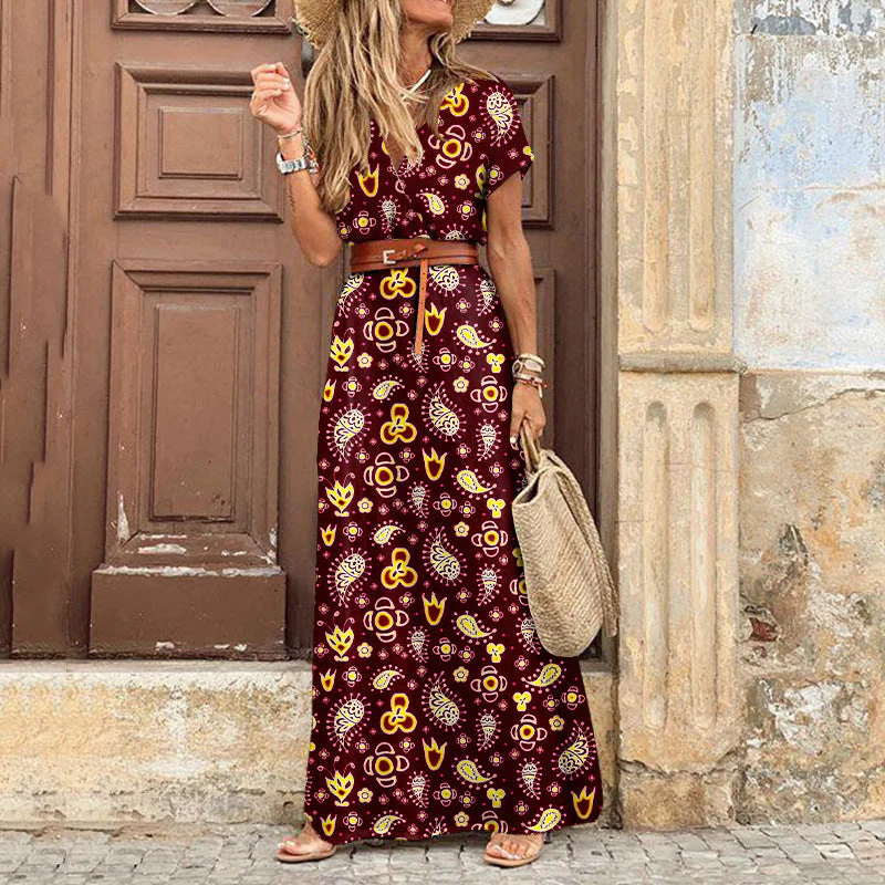 Barbara – V-Ausschnitt Blumenkleid im Simiya-Stil - Image 3