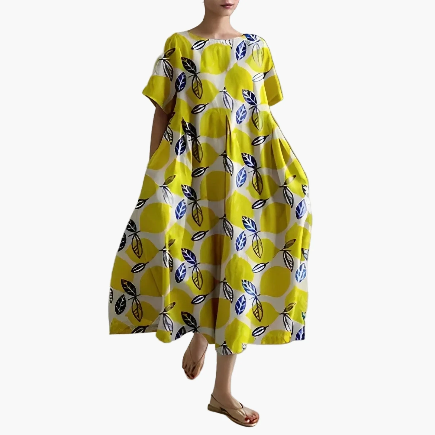Damen A-Linien Maxikleid mit großem Blumenmuster – Modernes Freizeitkleid für Sommer & Urlaub - Image 5