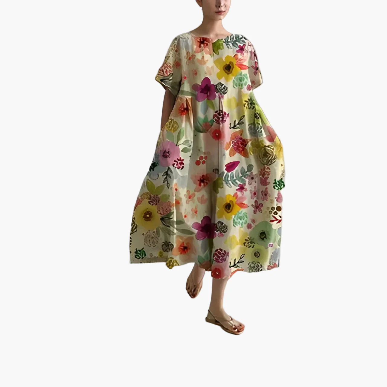Damen A-Linien Maxikleid mit großem Blumenmuster – Modernes Freizeitkleid für Sommer & Urlaub - Image 7