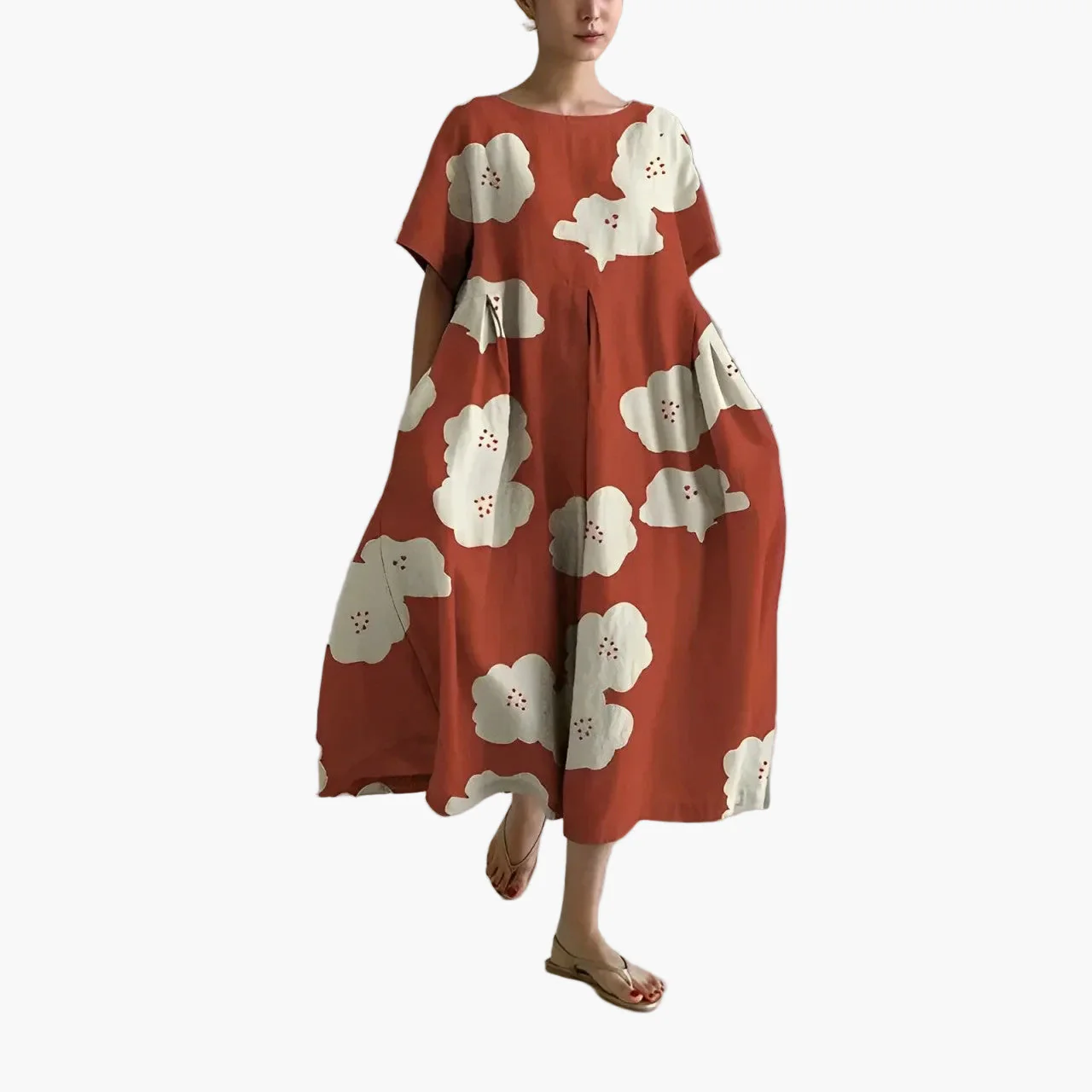 Damen A-Linien Maxikleid mit großem Blumenmuster – Modernes Freizeitkleid für Sommer & Urlaub - Image 8
