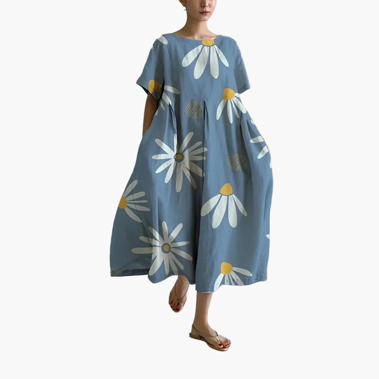 Damen A-Linien Maxikleid mit großem Blumenmuster – Modernes Freizeitkleid für Sommer & Urlaub - Image 9