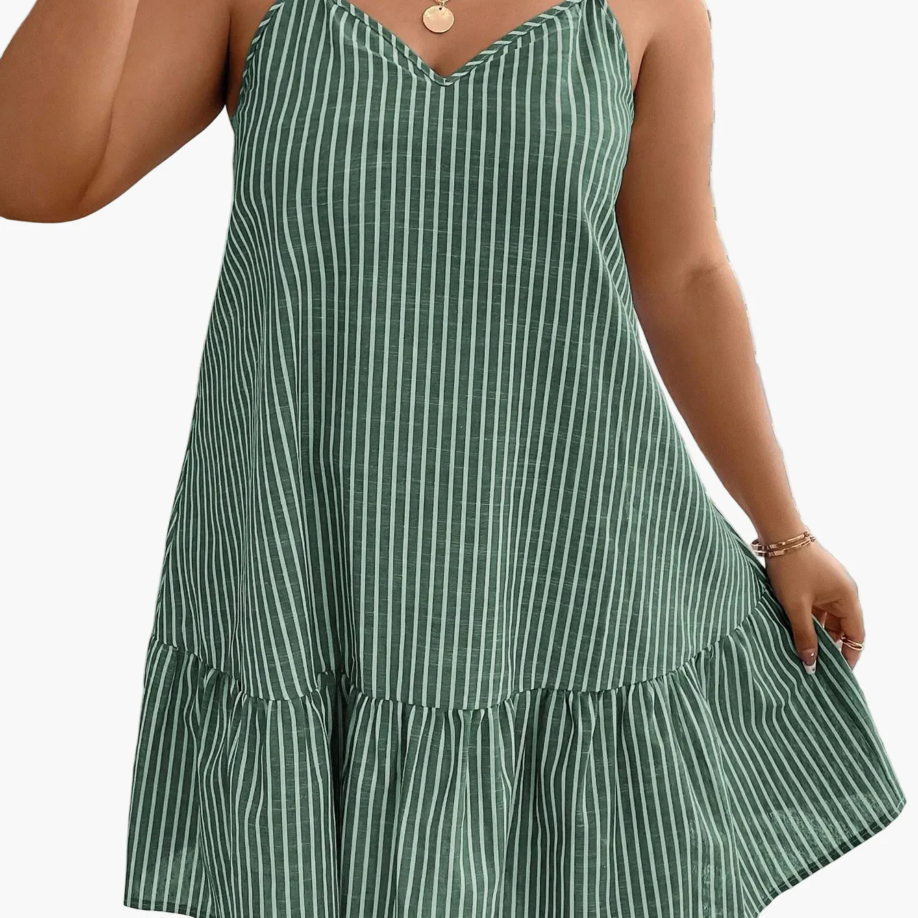 Damen A-Linien Sommerkleid mit Streifenmuster und Spaghettiträgern – Freizeit & Elegante Mode - Image 6