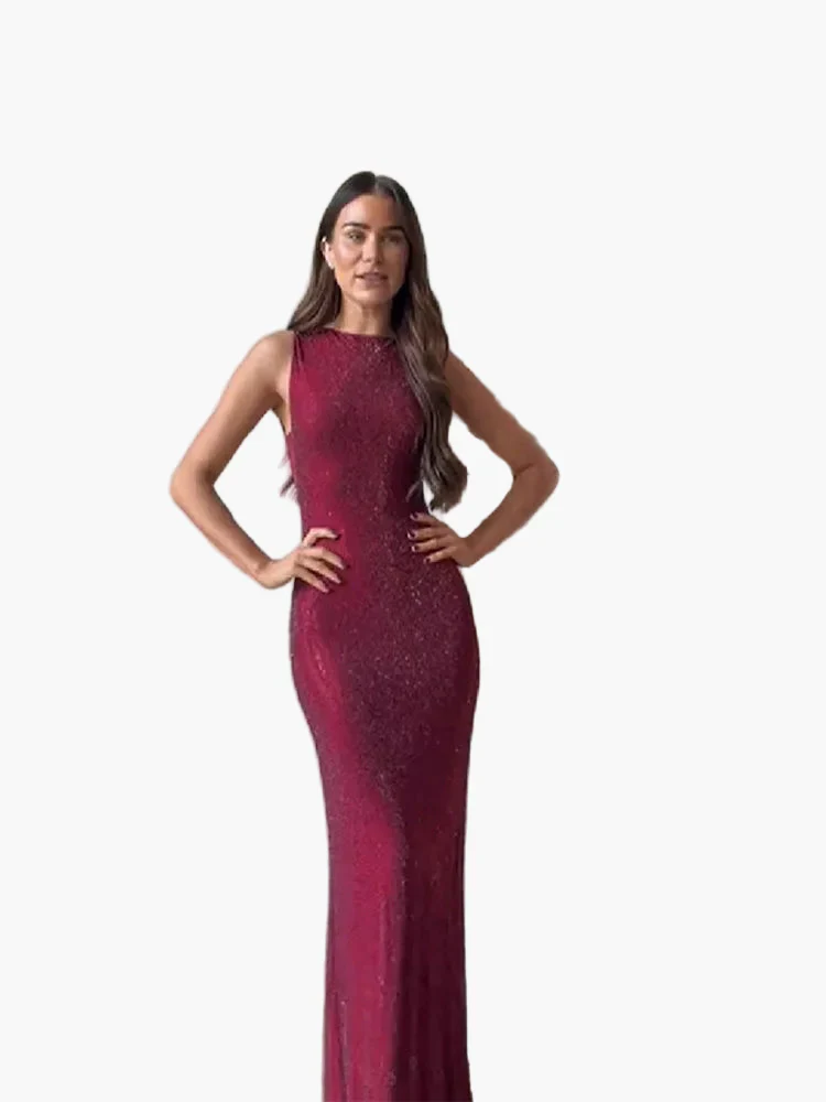 Damen Abendkleid Elegant Figurbetont Bodenlang – Perfekt für festliche Anlässe - Image 4