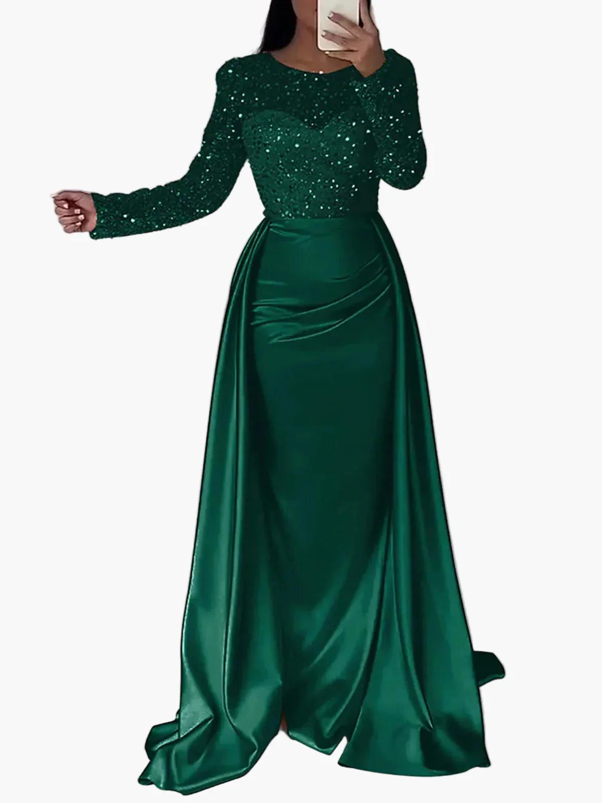 Damen Abendkleid Elegant Langarm Glitzer Partykleid für besondere Anlässe - Image 6