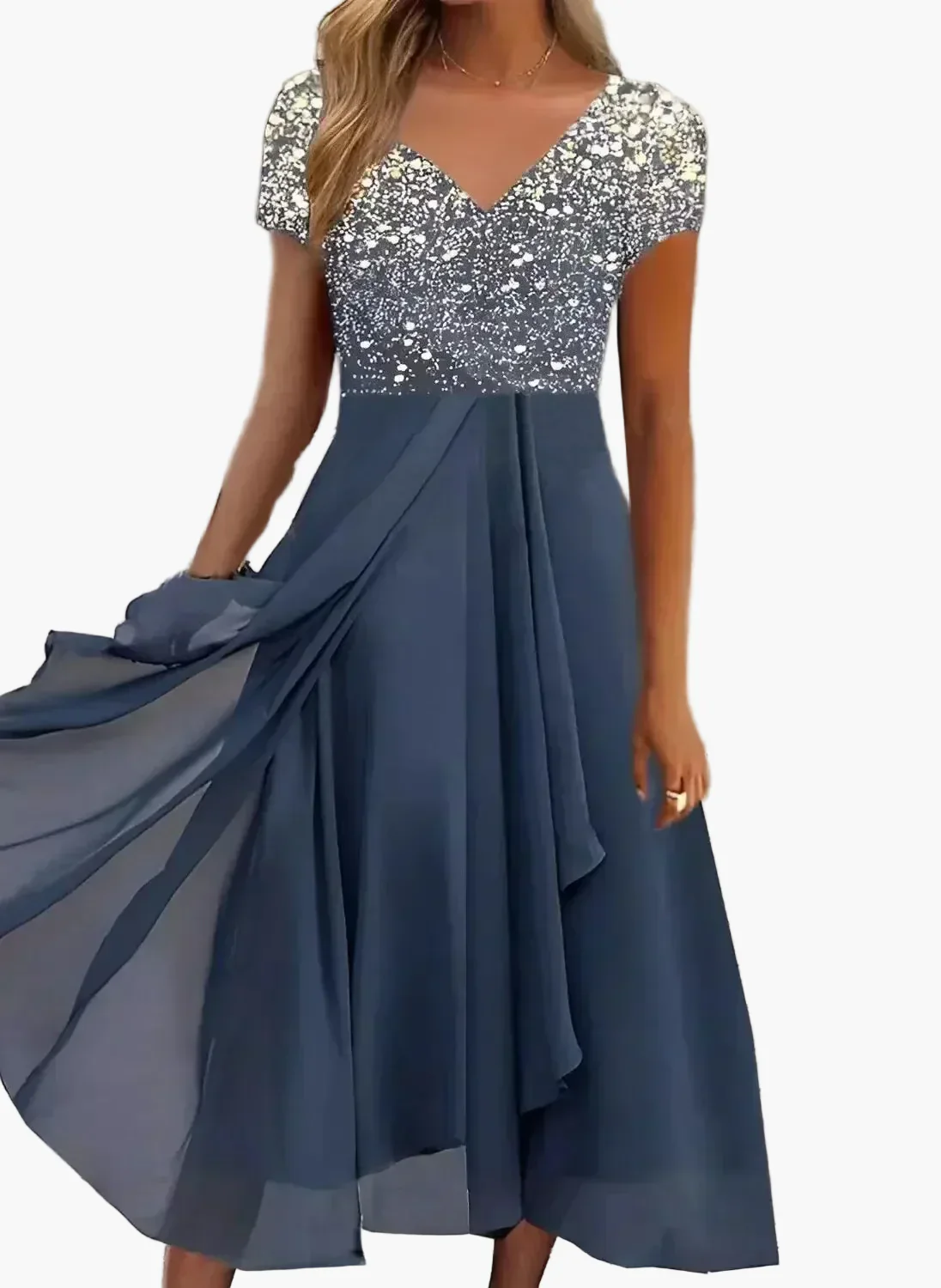 Damen Abendkleid Elegant mit Blumenmuster – Perfekt für festliche Anlässe und Gala - Image 5