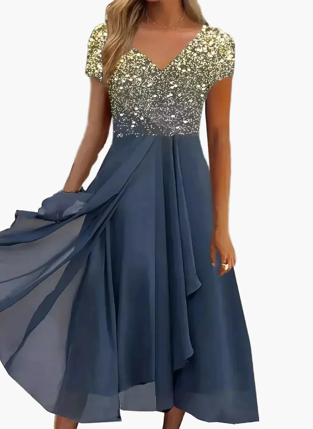 Damen Abendkleid Elegant mit Blumenmuster – Perfekt für festliche Anlässe und Gala - Image 6