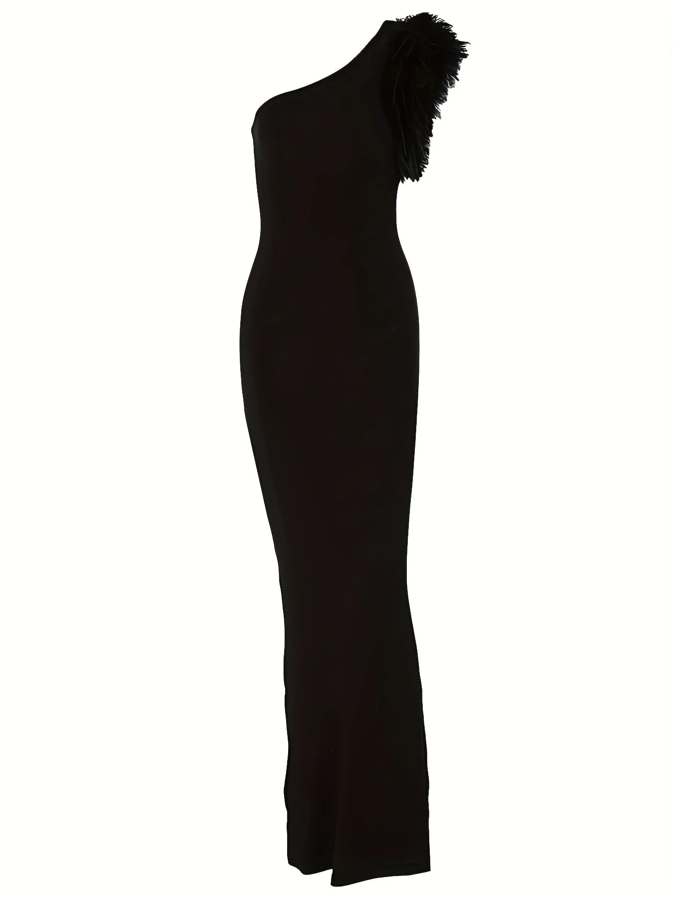 Damen Abendkleid Eleganter Bodycon-Stil mit One-Shoulder und Federdetail – Perfekt für festliche Anlässe - Image 6