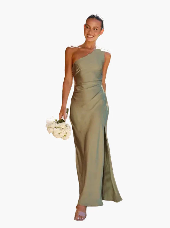 Damen Abendkleid One-Shoulder Elegant für Hochzeit & Festliche Anlässe