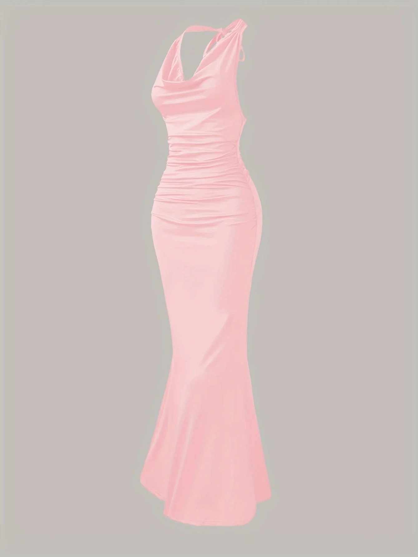 Damen Abendkleid mit Wasserfallausschnitt und Rückenbindung – Elegantes Maxikleid für festliche Anlässe - Image 7