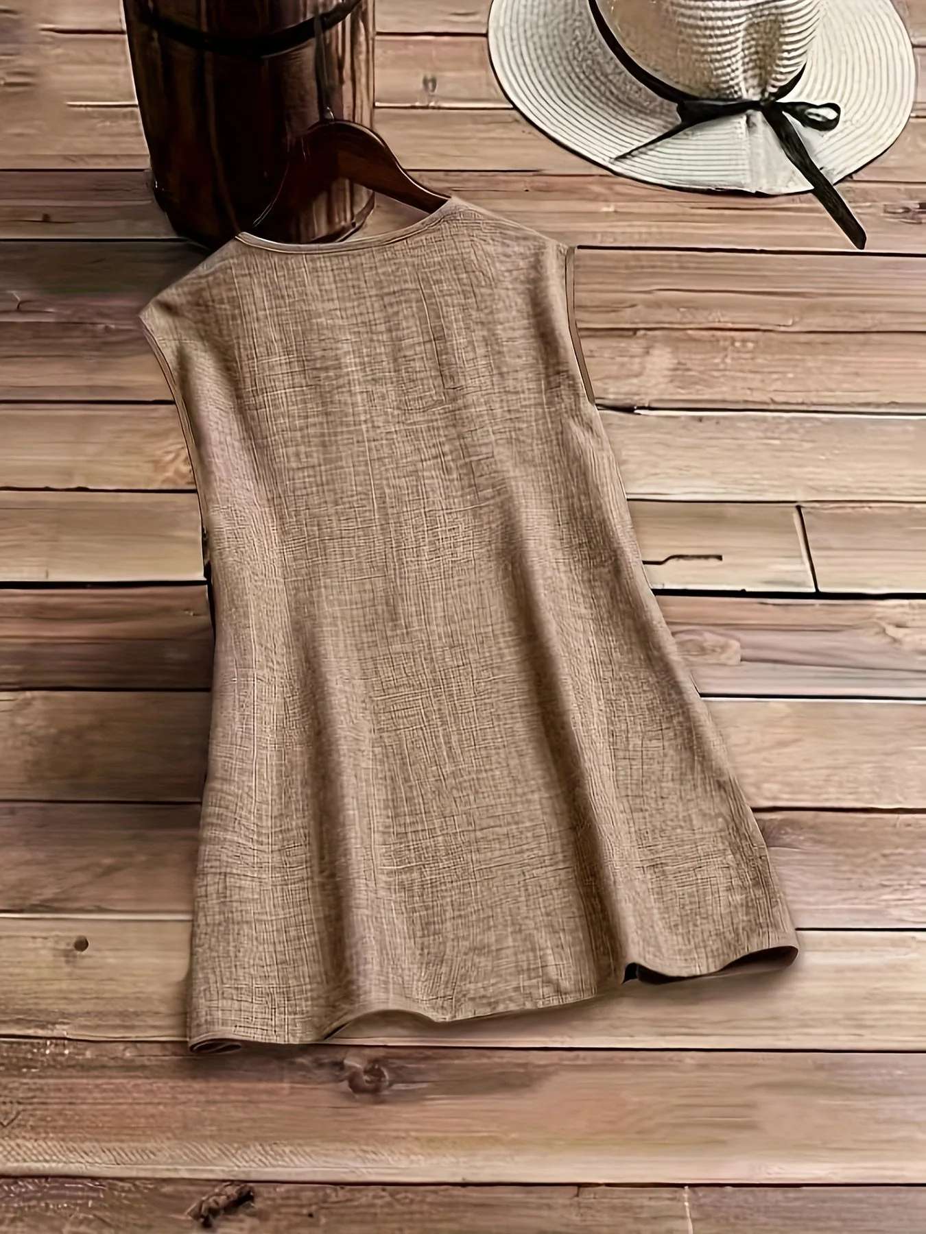 Damen ärmellose Bluse mit Reißverschluss und modernem V-Ausschnitt – Lässiger Freizeitstil - Image 2