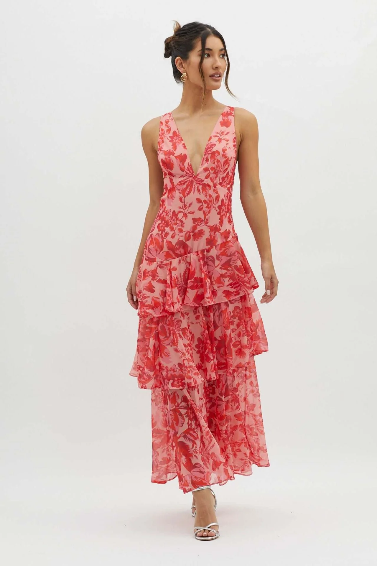 Damen Asymmetrisches Volant-Maxikleid für festliche Anlässe und Partys - Image 6
