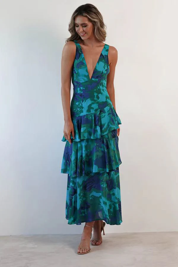 Damen Asymmetrisches Volant-Maxikleid für festliche Anlässe und Partys - Image 7