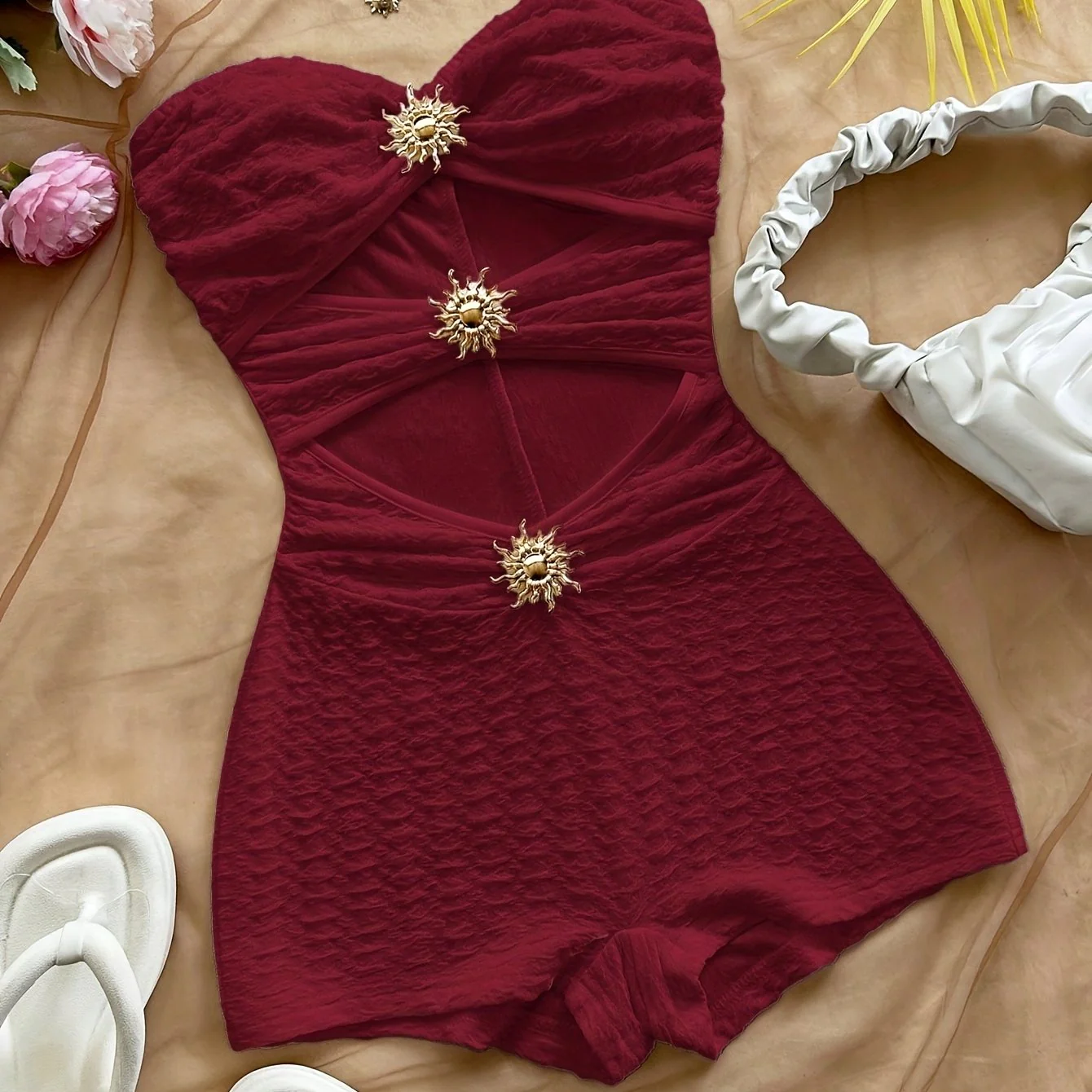 Damen Badeanzug im Retro-Style mit Leopardenmuster und Cut-Out-Design – Modischer Bandeau-Swimsuit für den Sommer - Image 15