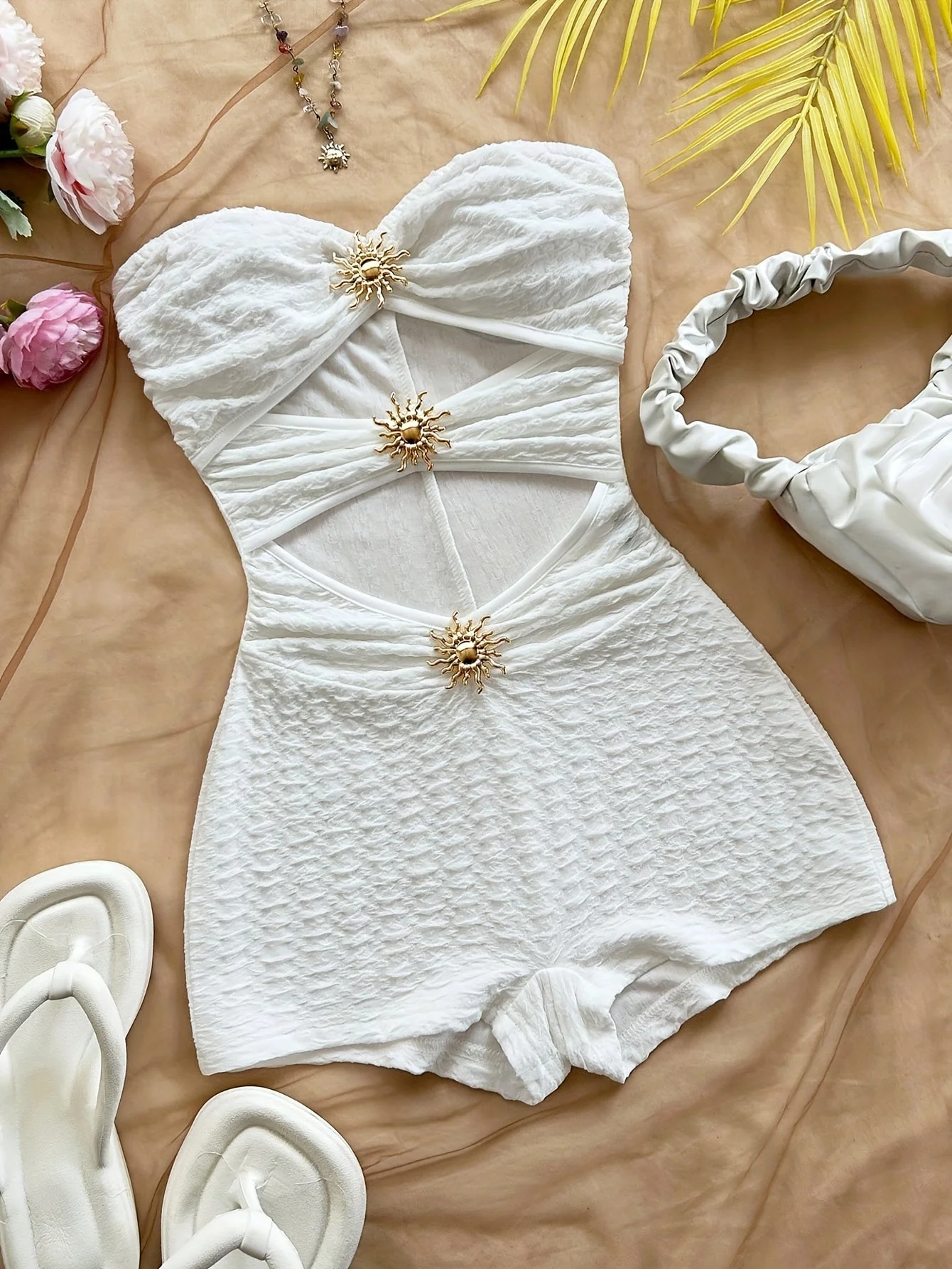 Damen Badeanzug im Retro-Style mit Leopardenmuster und Cut-Out-Design – Modischer Bandeau-Swimsuit für den Sommer - Image 5
