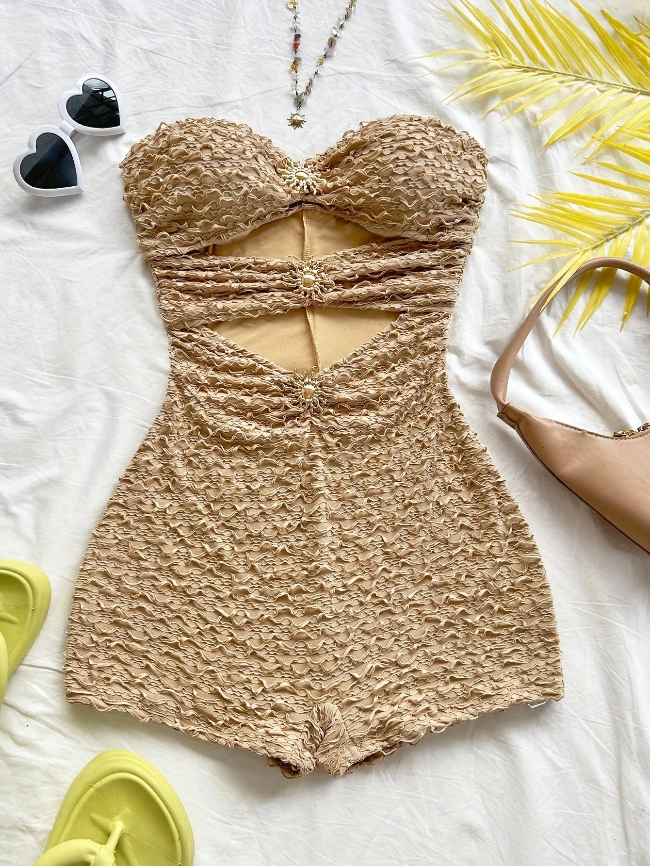 Damen Badeanzug im Retro-Style mit Leopardenmuster und Cut-Out-Design – Modischer Bandeau-Swimsuit für den Sommer - Image 7