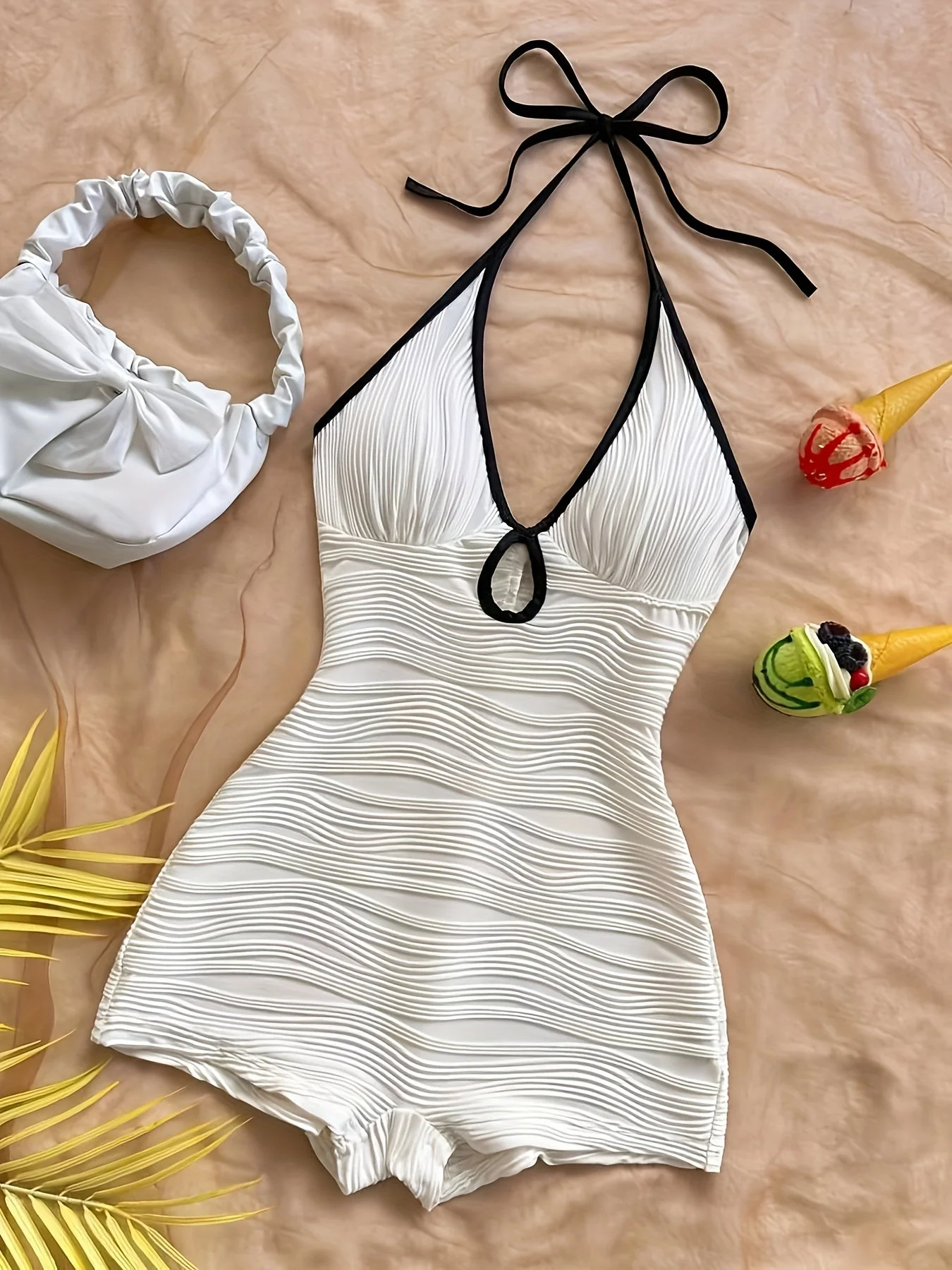 Damen Badeanzug mit Wellendesign und Boyshort-Schnitt – Eleganter Einteiler für Strand und Pool - Image 11