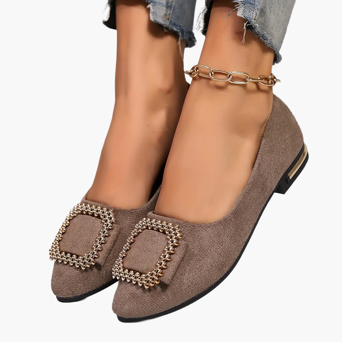 Damen Ballerinas mit Strassverzierung und spitzer Zehenpartie – Elegante Slip-On Schuhe für Alltag und Büro - Image 11