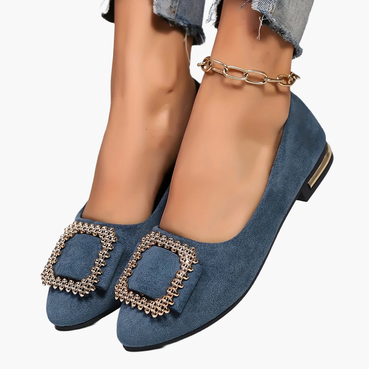 Damen Ballerinas mit Strassverzierung und spitzer Zehenpartie – Elegante Slip-On Schuhe für Alltag und Büro - Image 12