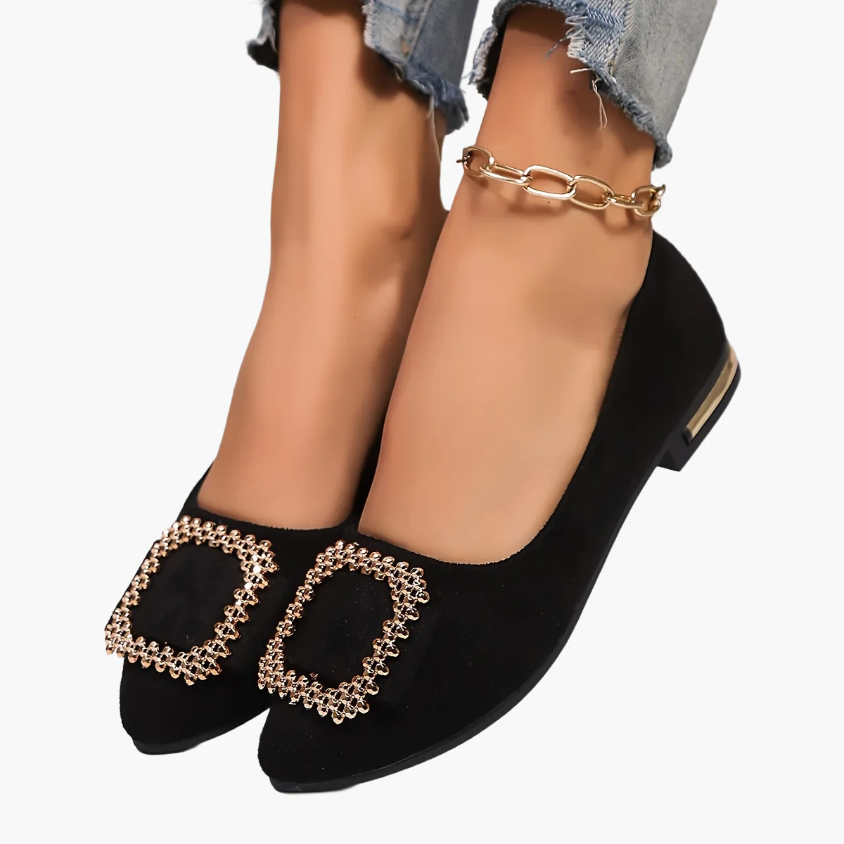 Damen Ballerinas mit Strassverzierung und spitzer Zehenpartie – Elegante Slip-On Schuhe für Alltag und Büro - Image 13