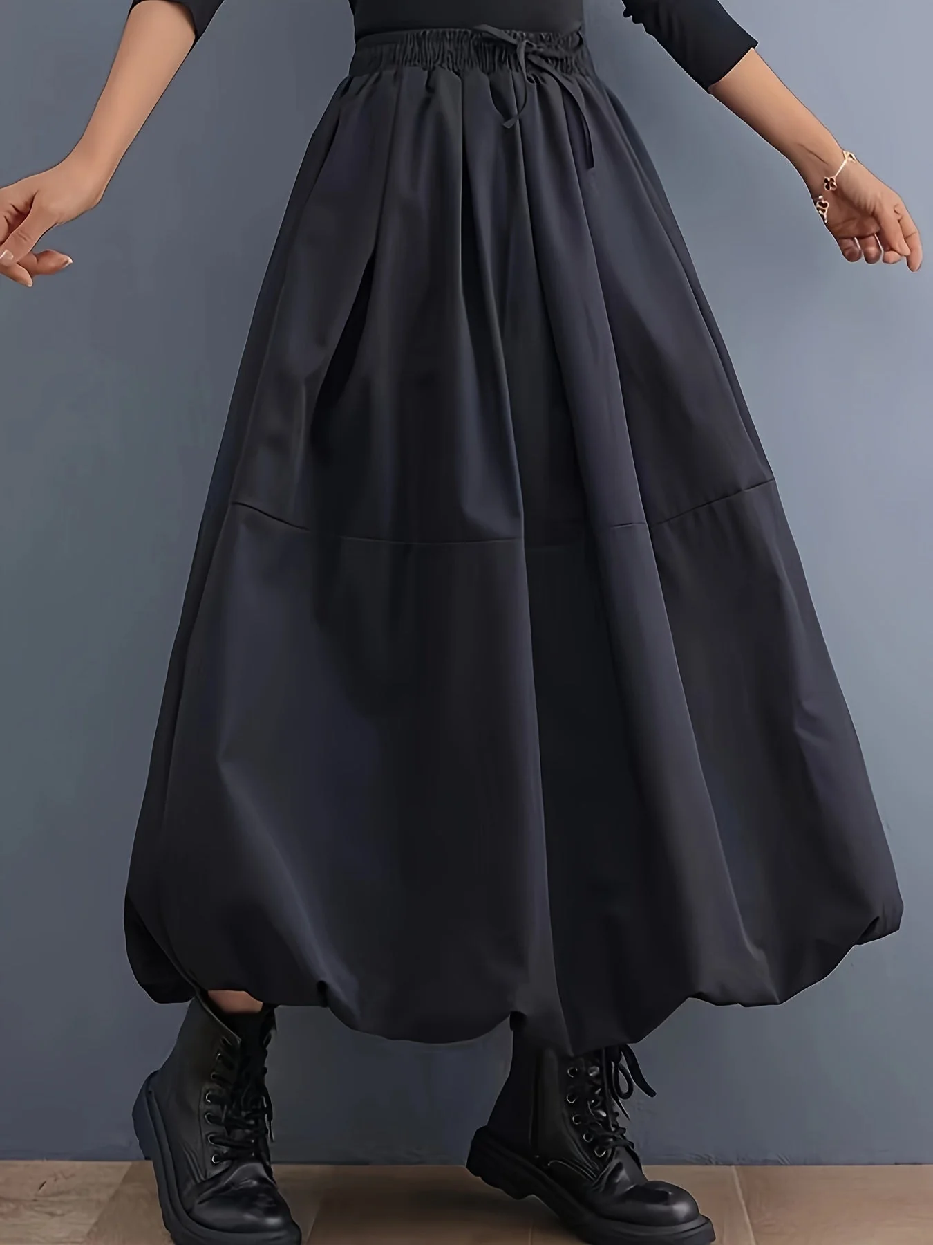 Damen Ballonrock Elegant Weit Mit Taschen – Modischer Maxirock Für Alltag und Freizeit - Image 3