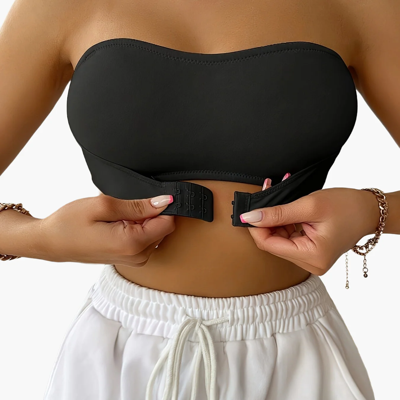 Damen Bandeau-BH mit transparenten Trägern – Nahtloser Sport- und Freizeit-BH - Image 12