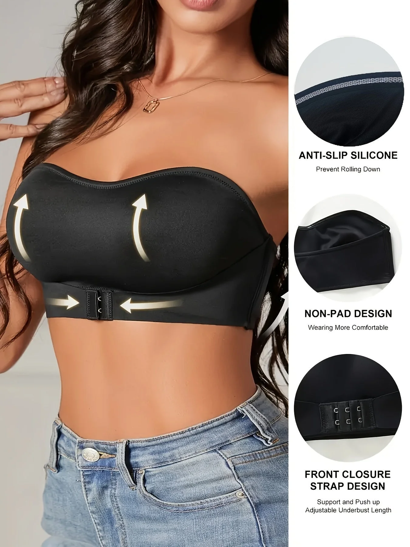 Damen Bandeau-BH mit transparenten Trägern – Nahtloser Sport- und Freizeit-BH - Image 5
