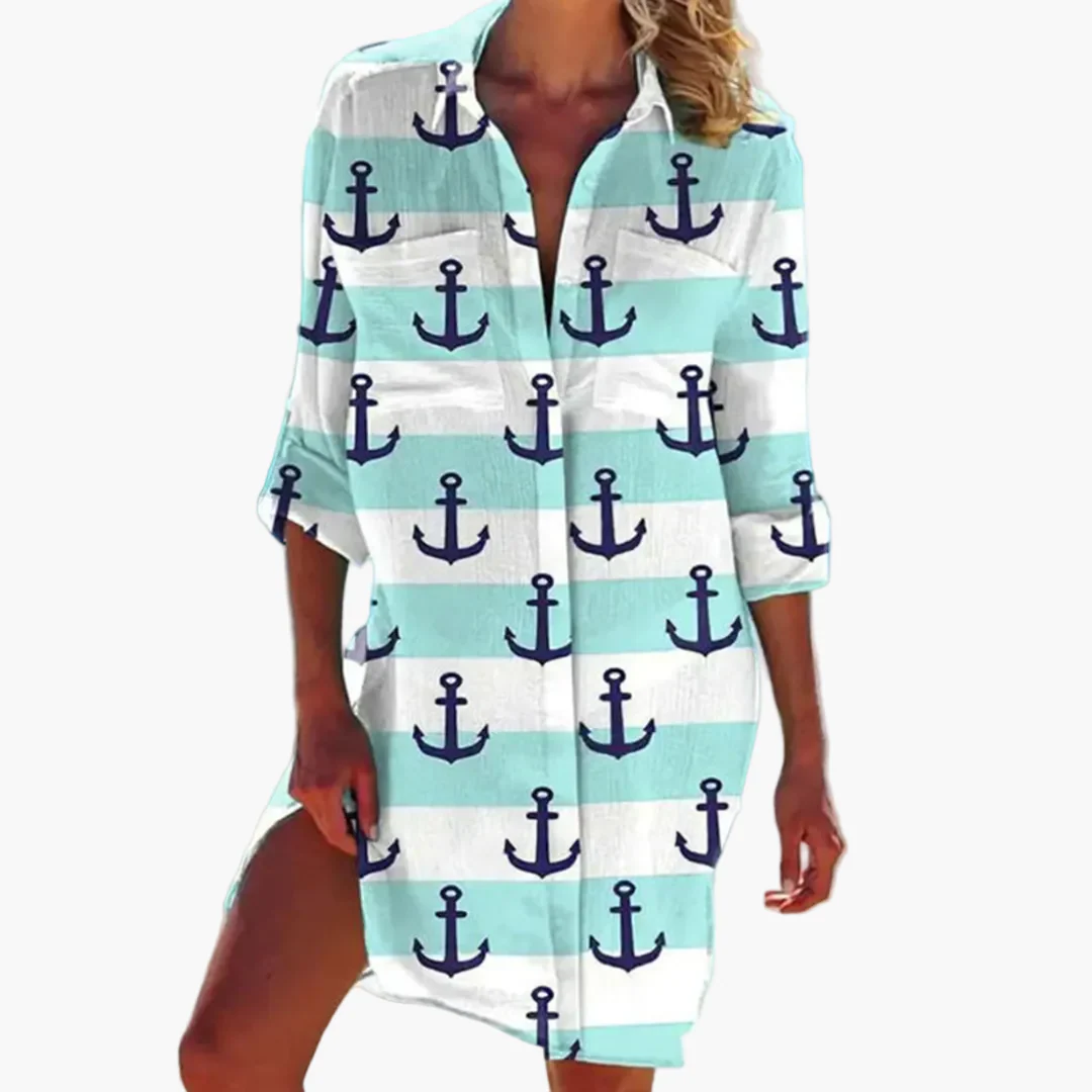 Damen Batik Hemdblusenkleid – Sommer Freizeitkleid für Strand & Urlaub - Image 6