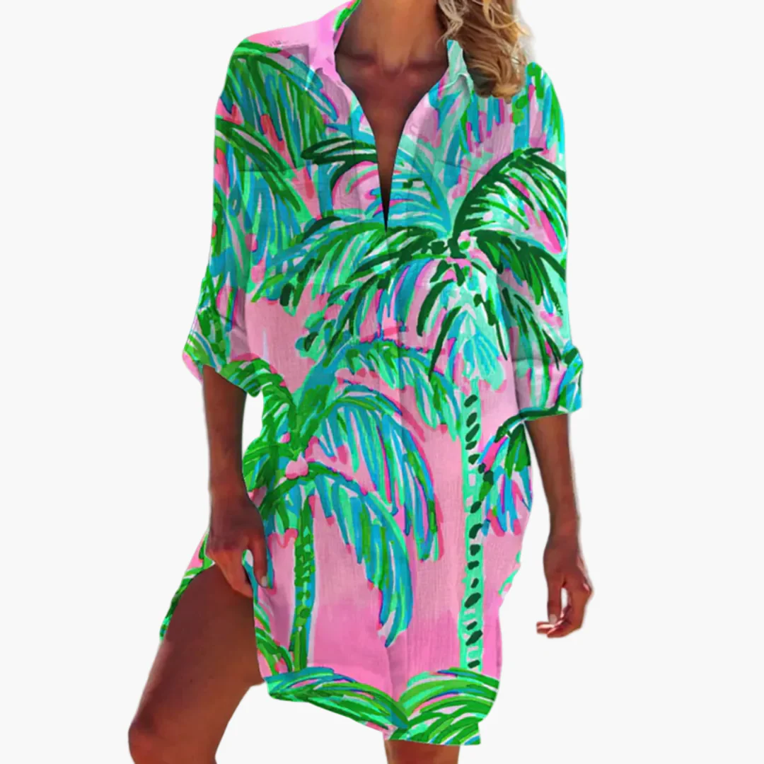 Damen Batik Hemdblusenkleid – Sommer Freizeitkleid für Strand & Urlaub - Image 8