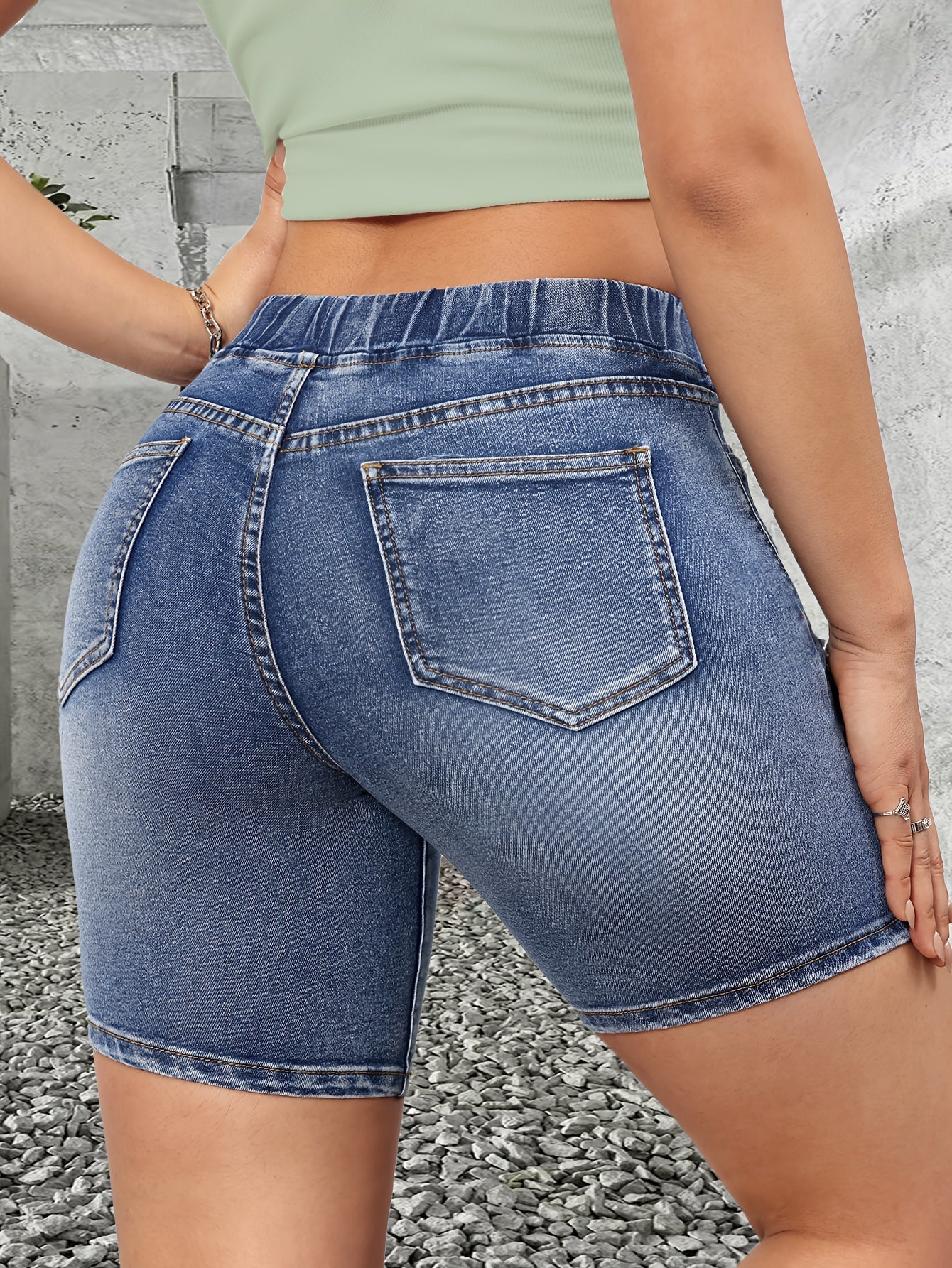 Damen Bermuda Jeans Shorts im Destroyed-Look mit Kordelzug – Casual Sommermode - Image 4