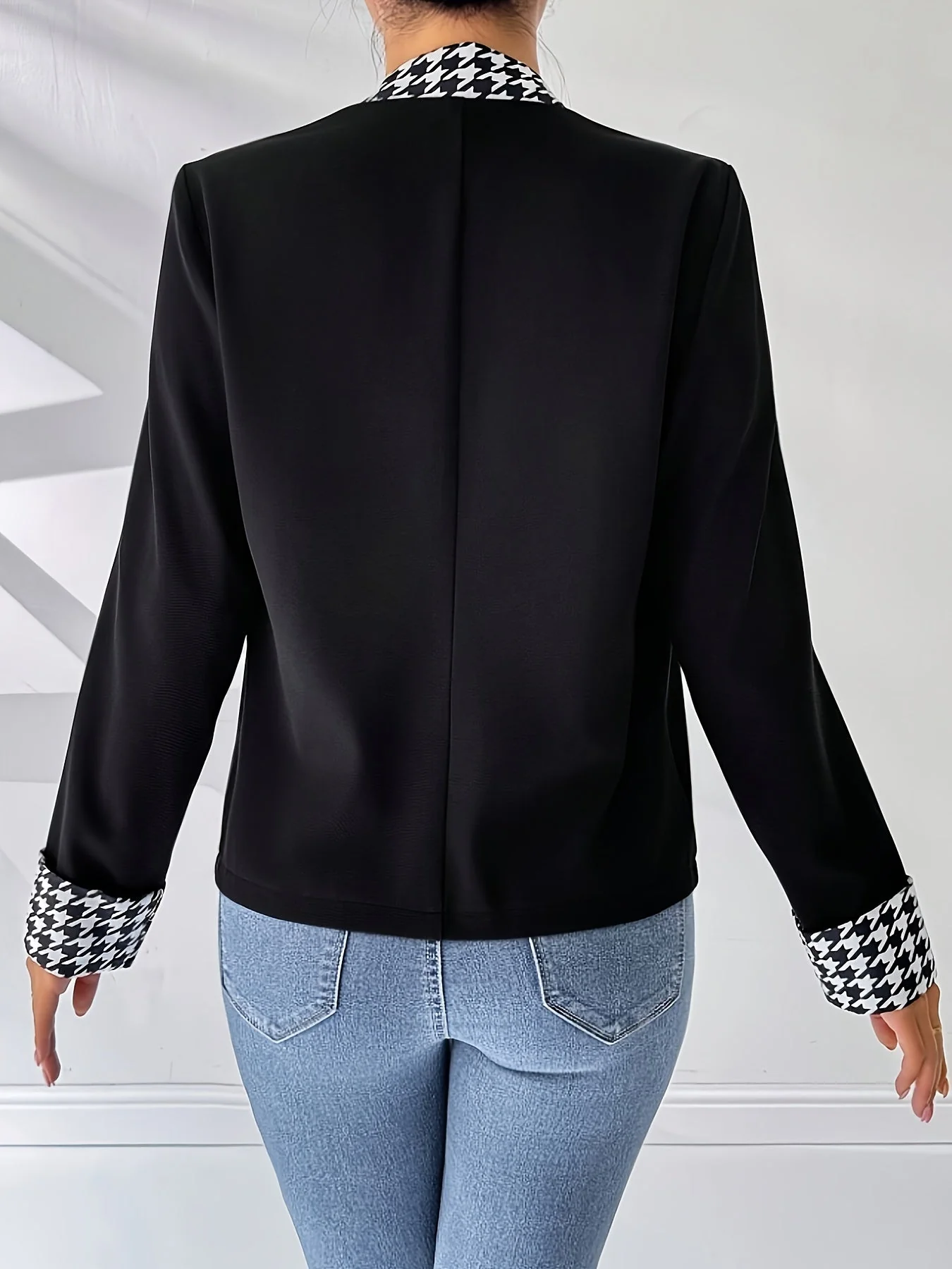 Damen Blazer im eleganten Hahnentritt-Design für Business und Alltag - Image 2
