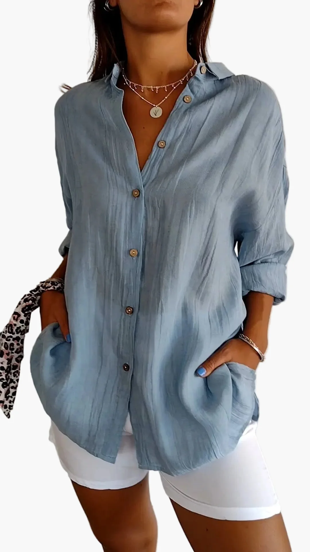Damen Bluse Button-Down Hemd Lockerer Schnitt, Alltag & Büro, Modernes Freizeit-Outfit
