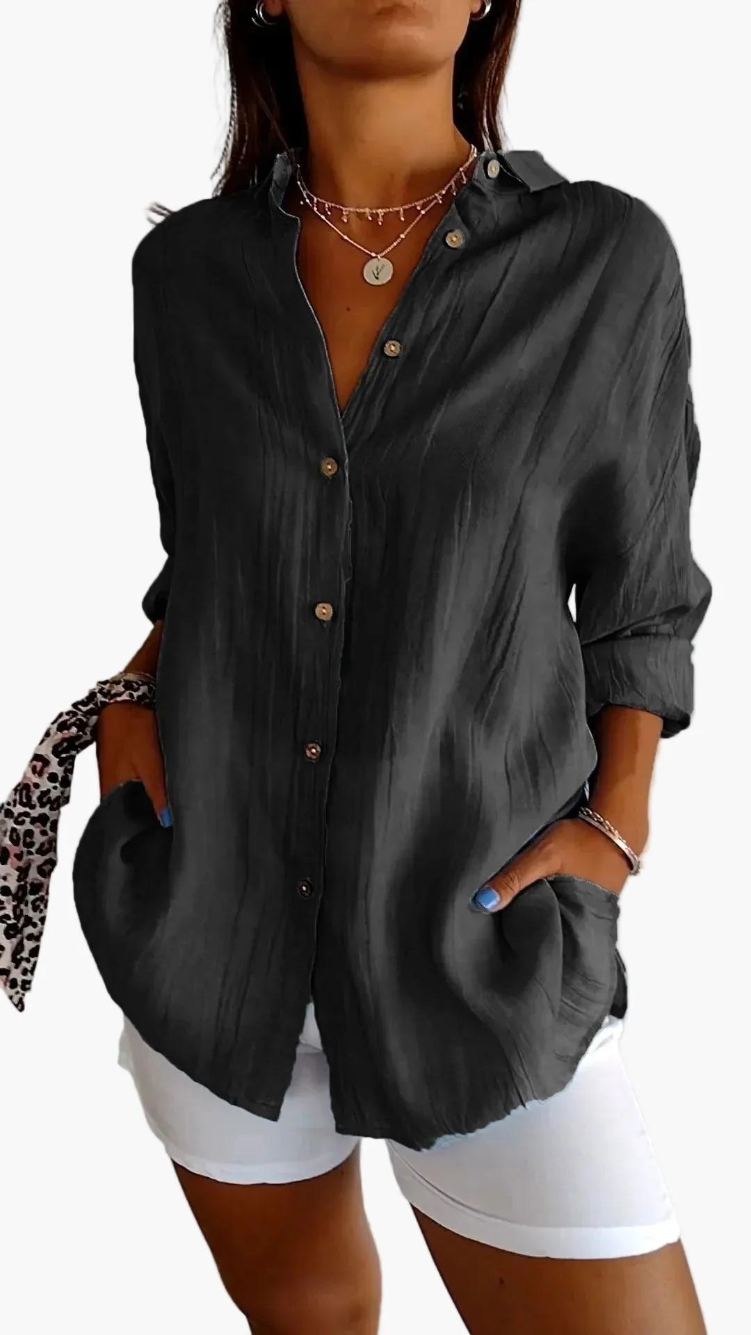 Damen Bluse Button-Down Hemd Lockerer Schnitt, Alltag & Büro, Modernes Freizeit-Outfit - Image 11