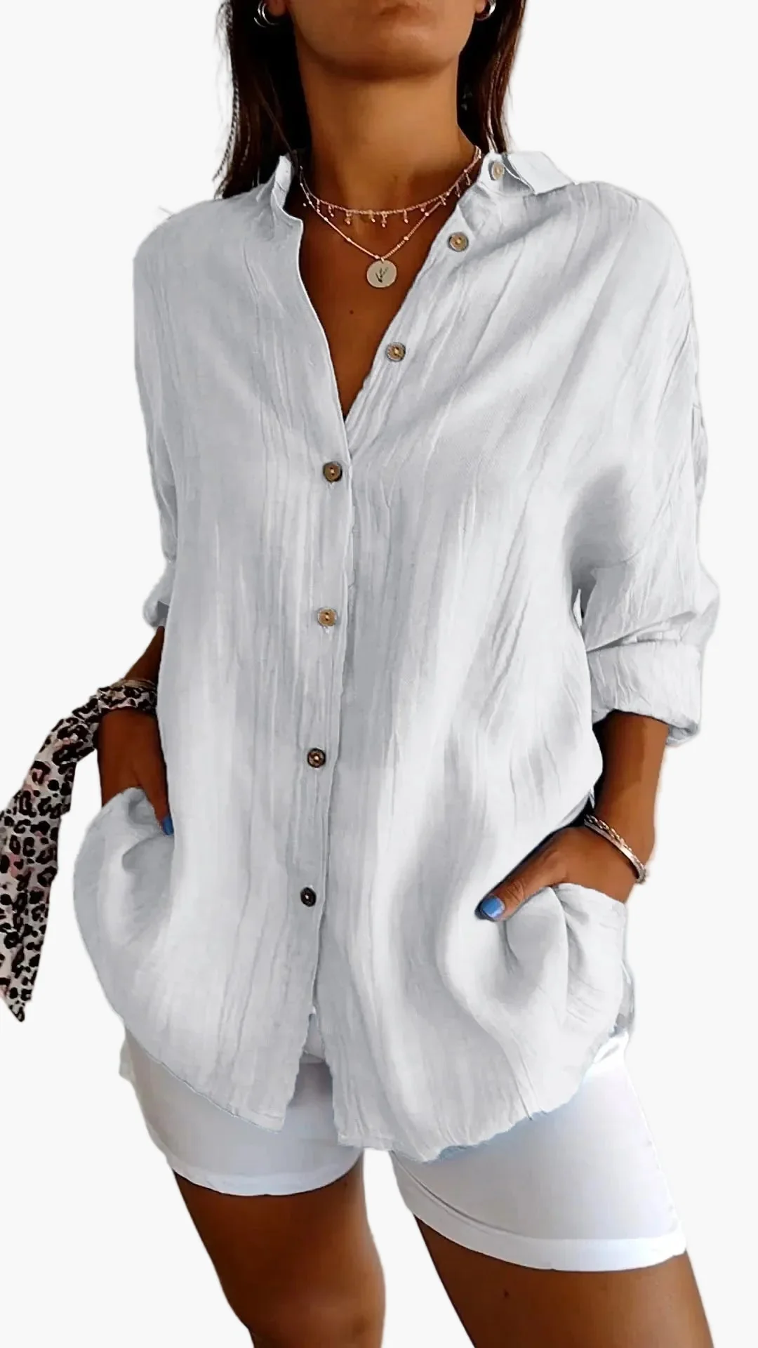 Damen Bluse Button-Down Hemd Lockerer Schnitt, Alltag & Büro, Modernes Freizeit-Outfit - Image 12