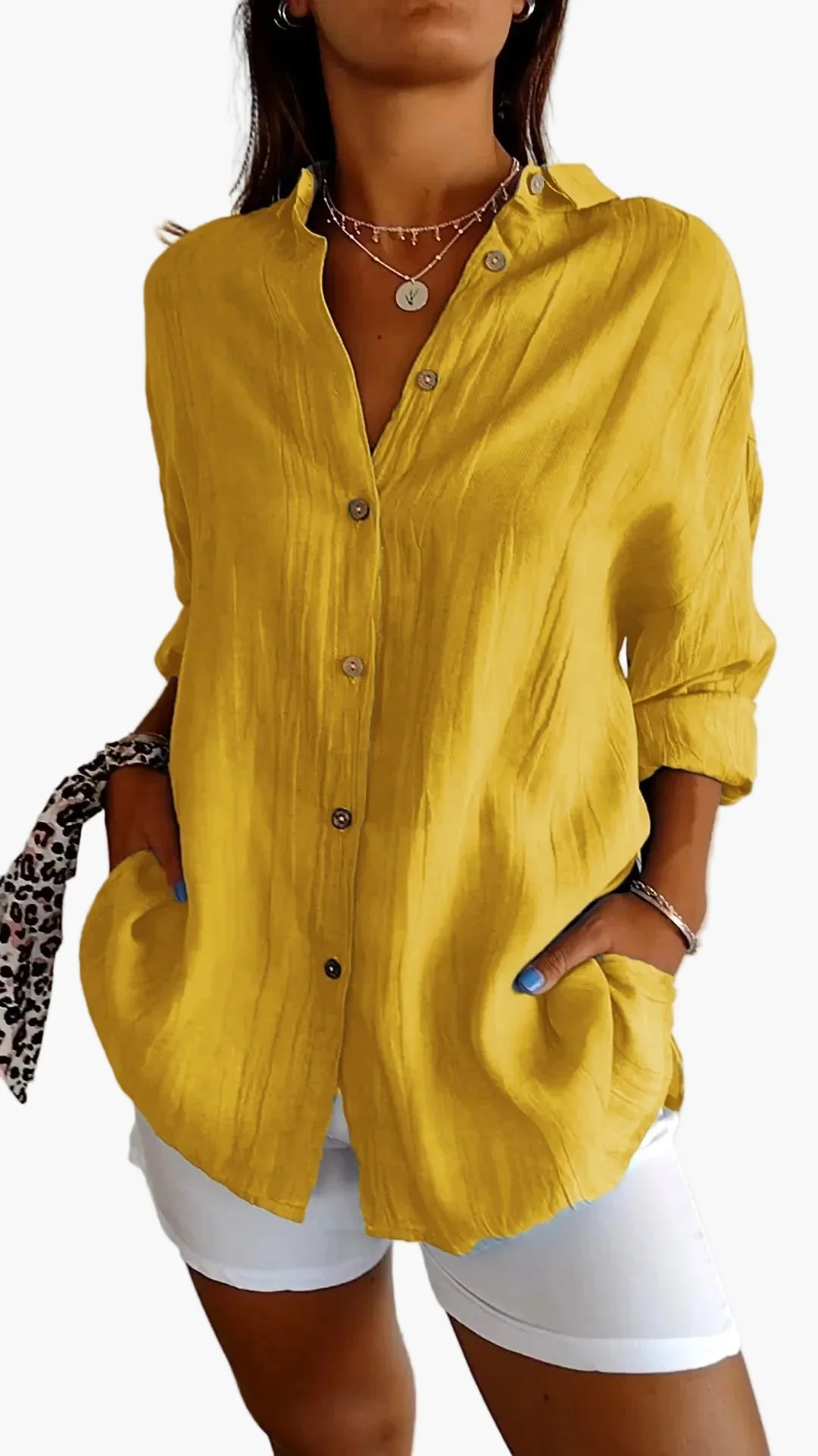 Damen Bluse Button-Down Hemd Lockerer Schnitt, Alltag & Büro, Modernes Freizeit-Outfit - Image 5