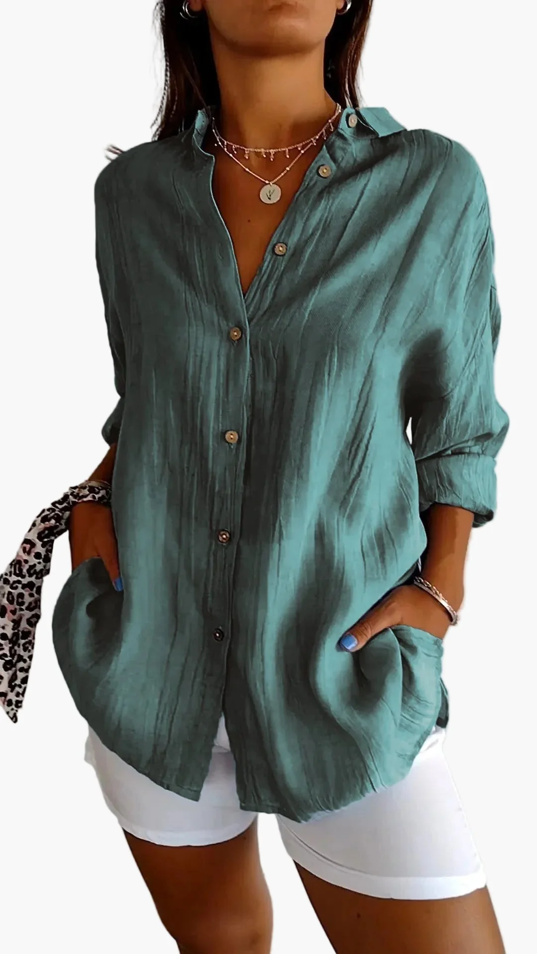 Damen Bluse Button-Down Hemd Lockerer Schnitt, Alltag & Büro, Modernes Freizeit-Outfit - Image 6