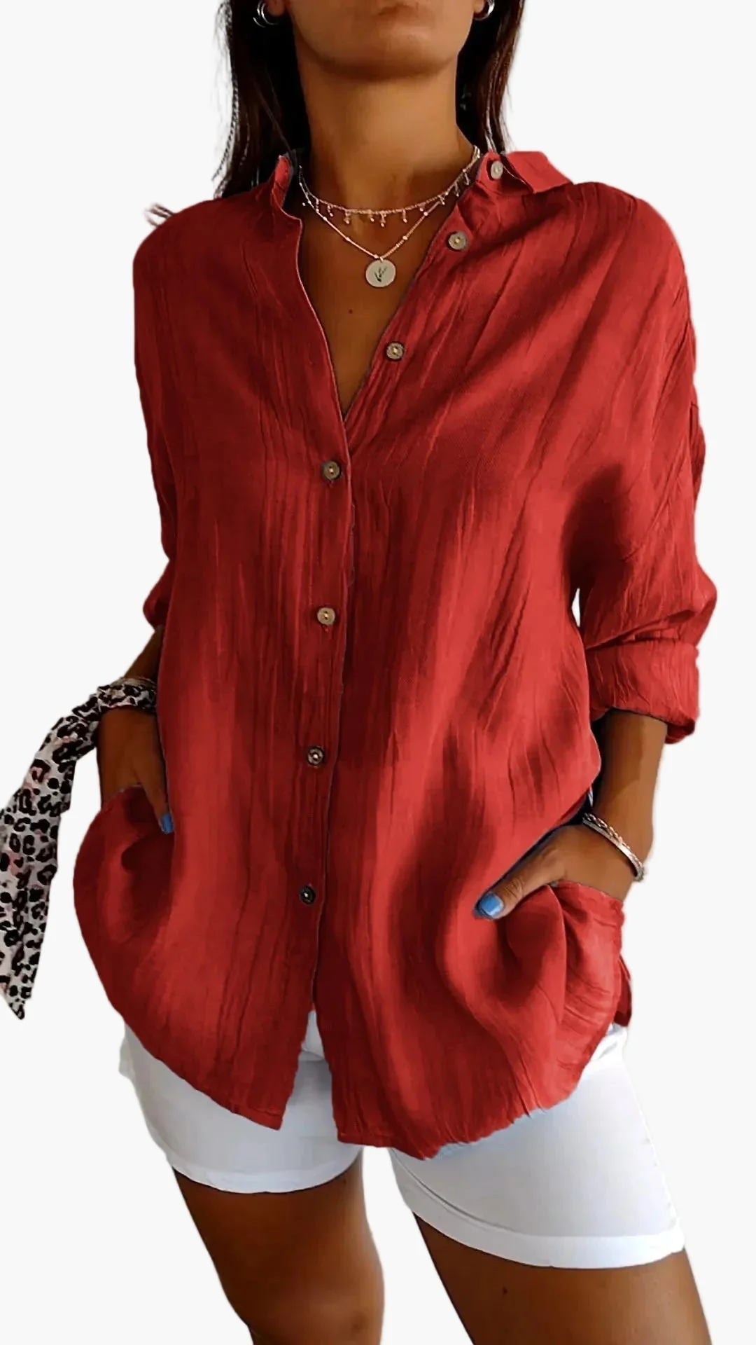 Damen Bluse Button-Down Hemd Lockerer Schnitt, Alltag & Büro, Modernes Freizeit-Outfit - Image 7