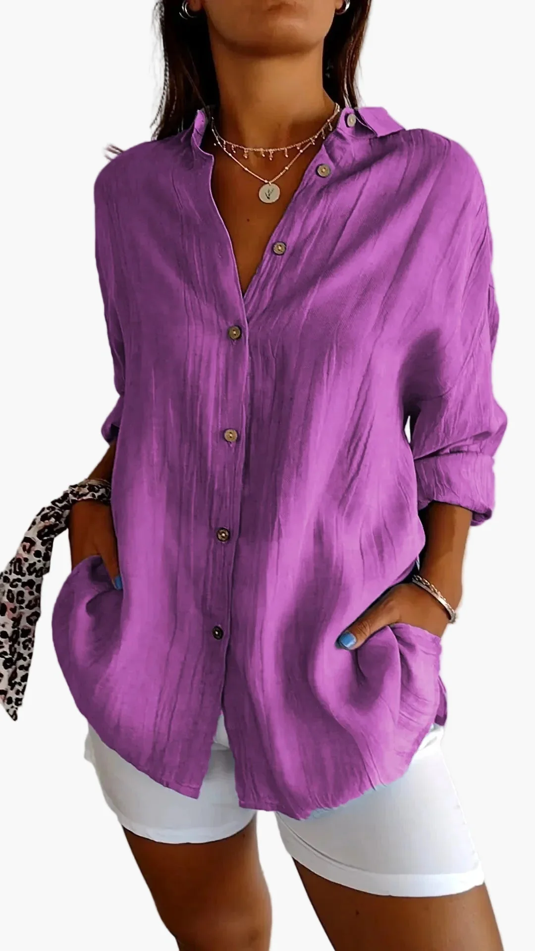Damen Bluse Button-Down Hemd Lockerer Schnitt, Alltag & Büro, Modernes Freizeit-Outfit - Image 9