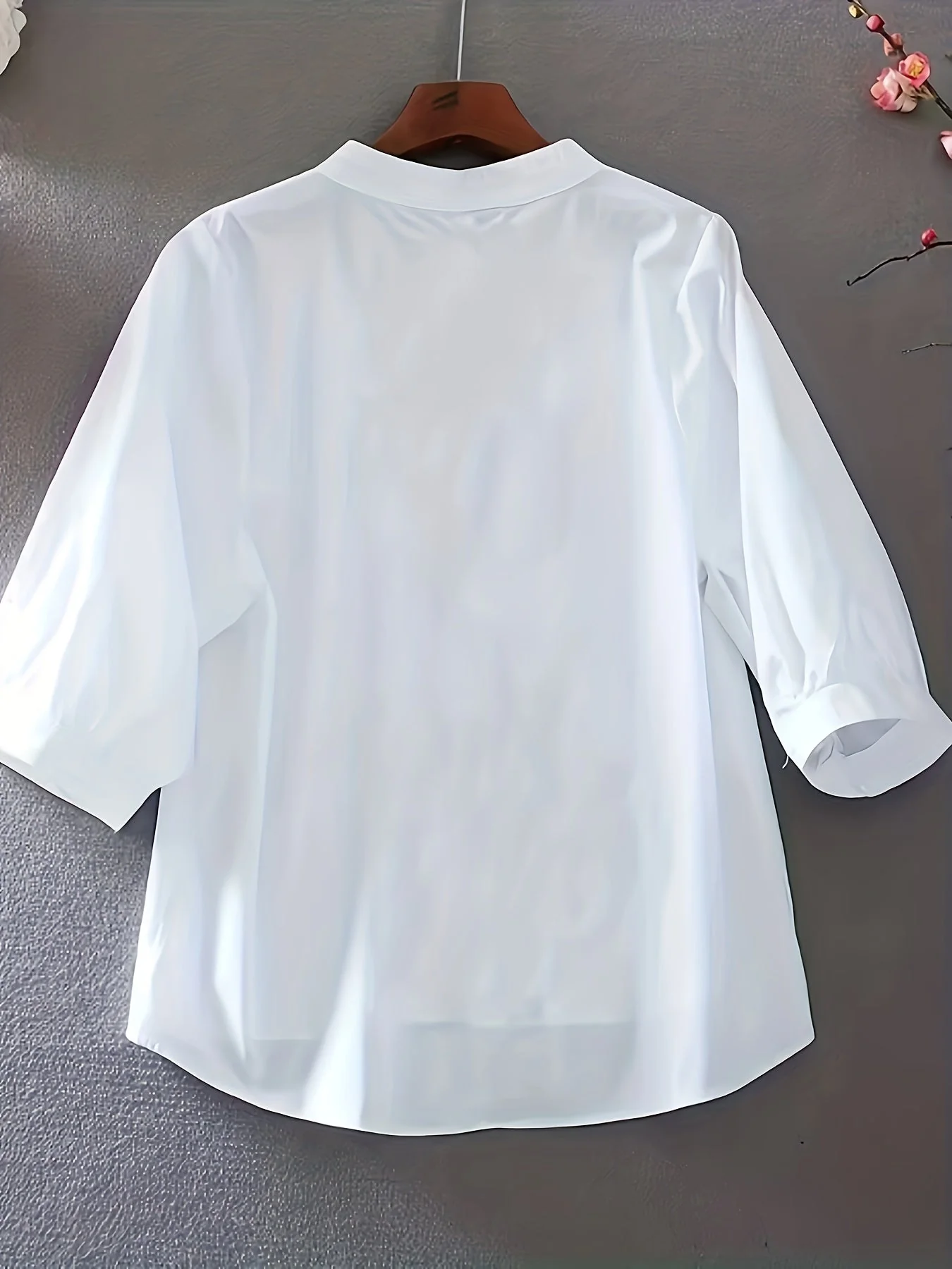 Damen Bluse Elegant Bestickt Sommer Halbtransparent mit Stehkragen – Freizeit & Büro - Image 5