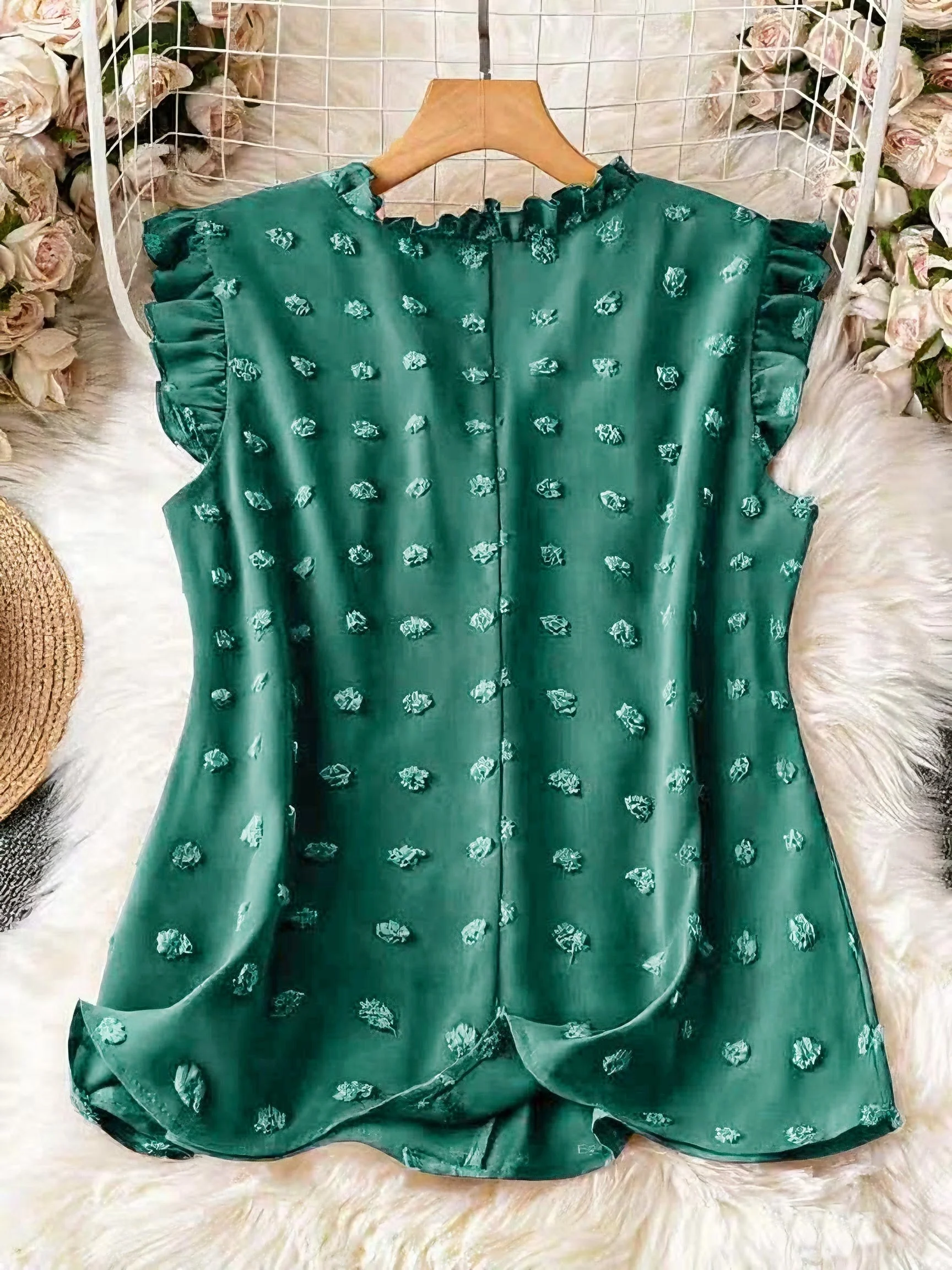 Damen Bluse Elegant mit Rüschen und V-Ausschnitt – Freizeit & Büro - Image 5