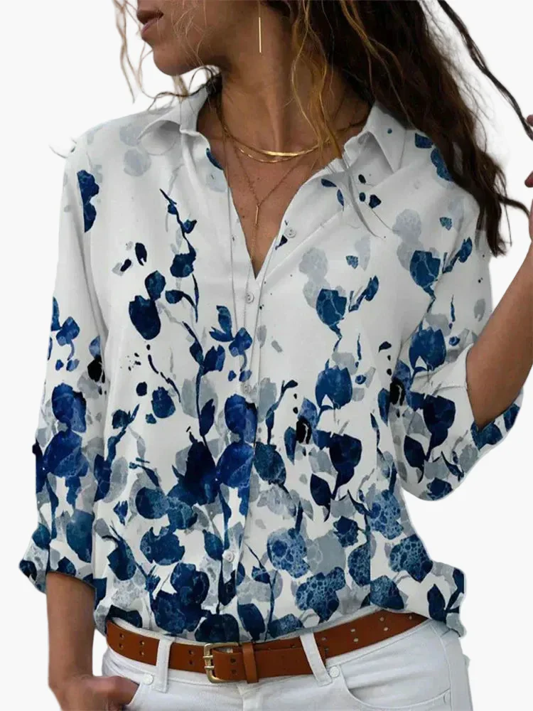 Damen Bluse Modern Geometrisch Stilvolle Langarm Freizeithemd für Alltag und Büro - Image 4