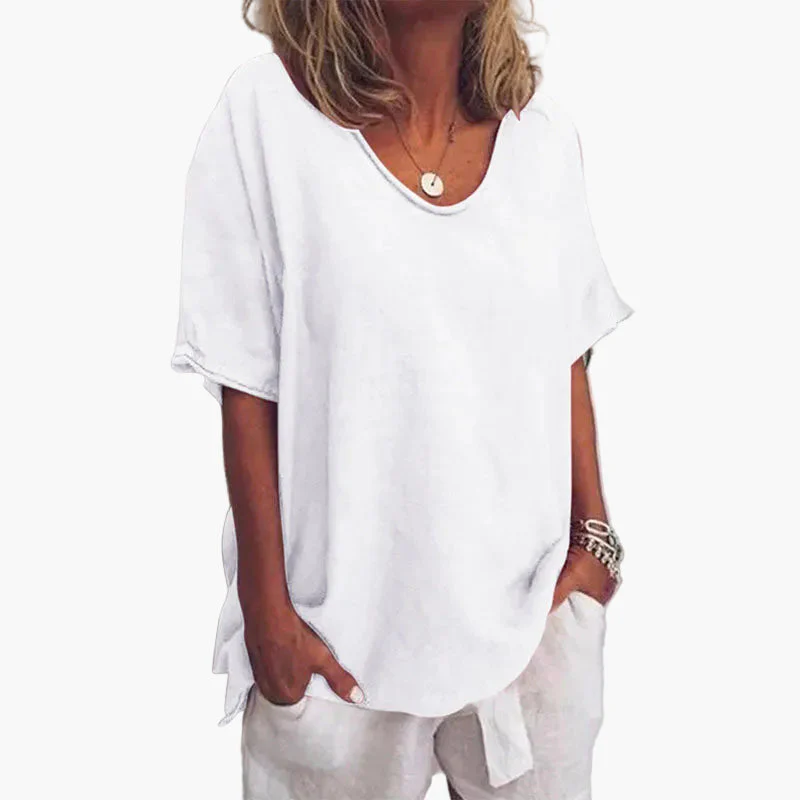 Damen Bluse Oversize Casual – Lockerer Schnitt, Alltag & Freizeit, Klassischer Rundhals - Image 2