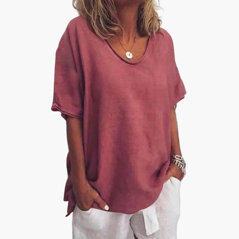 Damen Bluse Oversize Casual – Lockerer Schnitt, Alltag & Freizeit, Klassischer Rundhals - Image 3