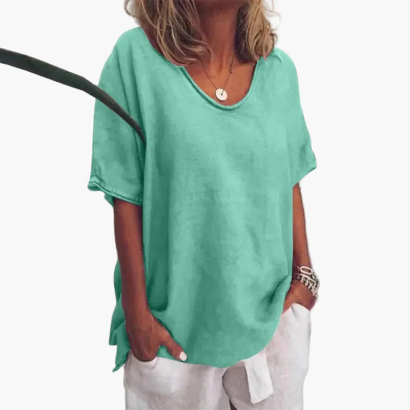 Damen Bluse Oversize Casual – Lockerer Schnitt, Alltag & Freizeit, Klassischer Rundhals - Image 5