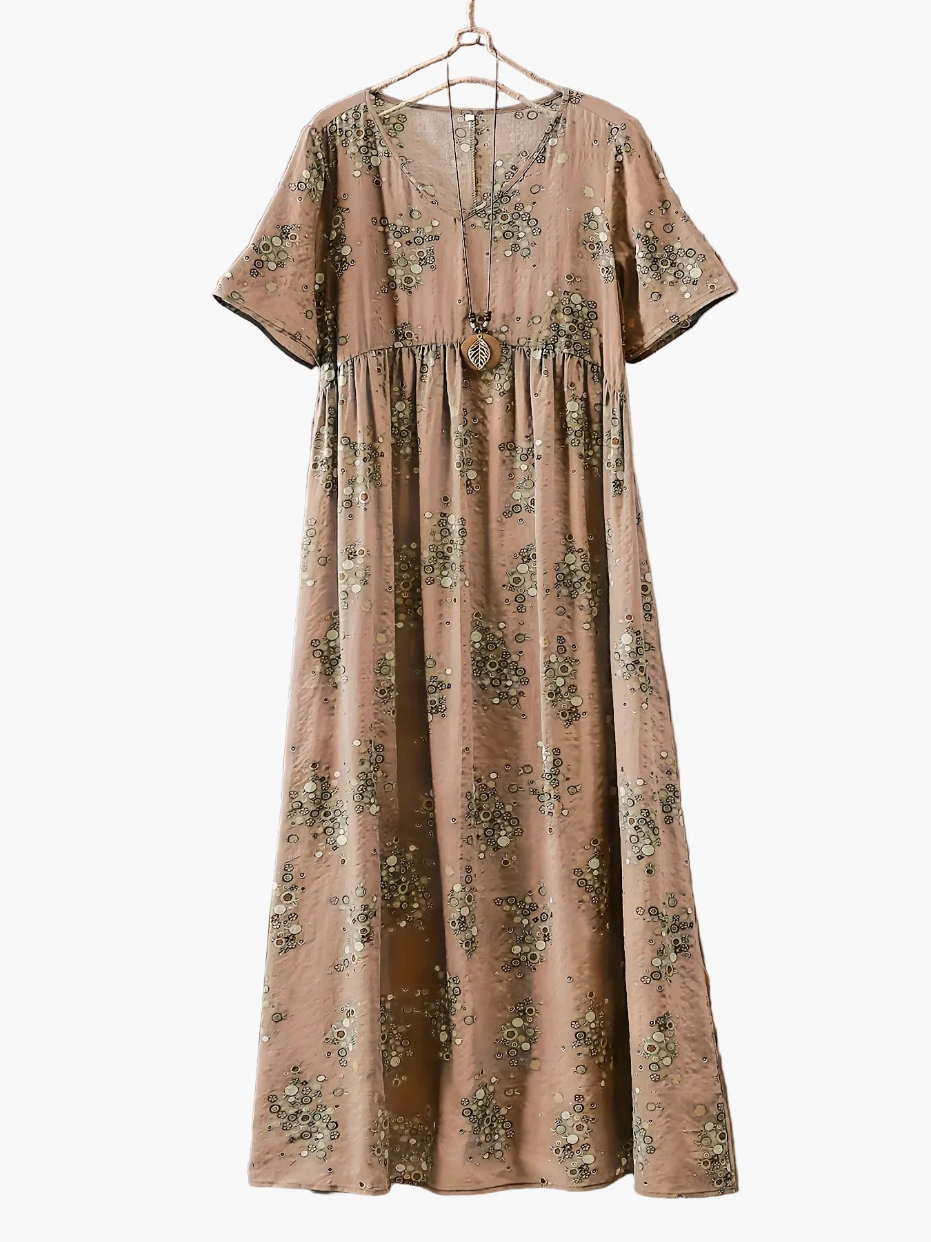 Damen Boho Maxikleid mit Blumenmuster und V-Ausschnitt, lässig, Sommer, große Größen - Image 10