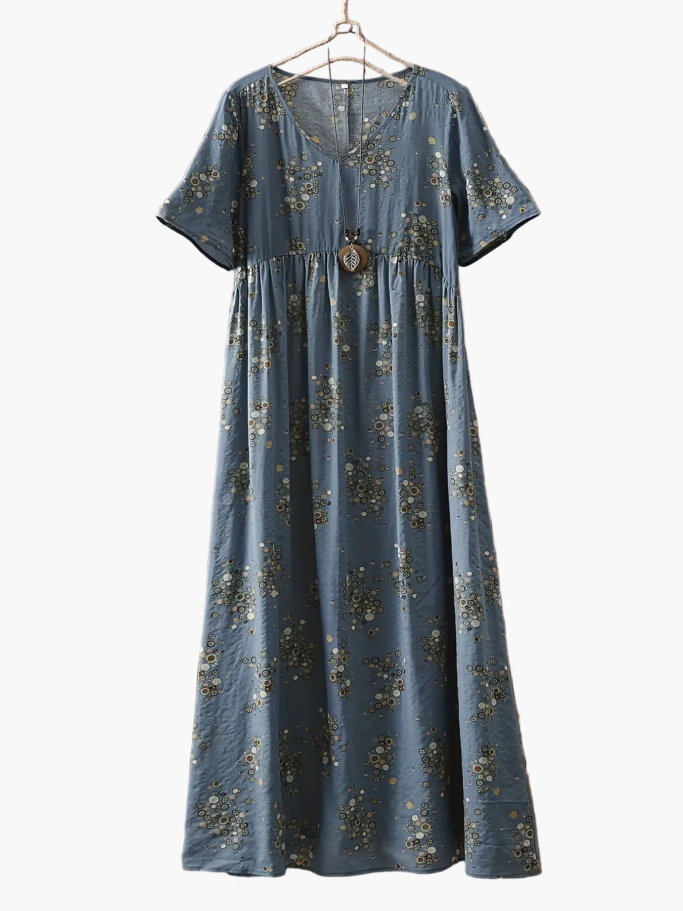 Damen Boho Maxikleid mit Blumenmuster und V-Ausschnitt, lässig, Sommer, große Größen - Image 12