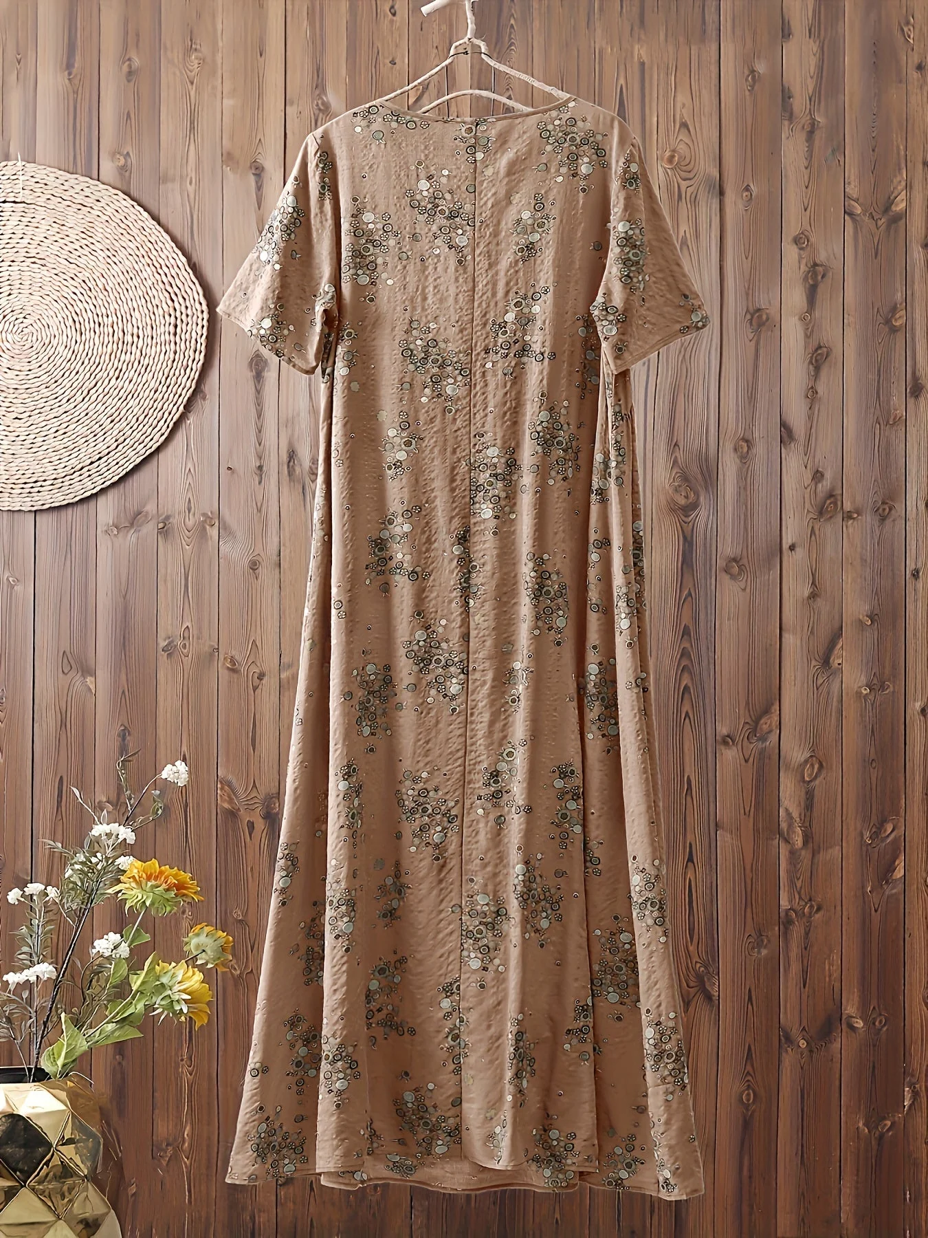 Damen Boho Maxikleid mit Blumenmuster und V-Ausschnitt, lässig, Sommer, große Größen - Image 6